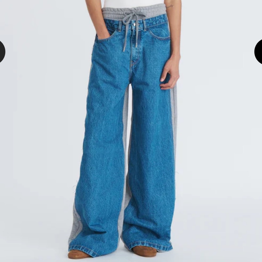 Denim Combo Sweatpants